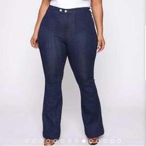 High waisted trouser flare jean
